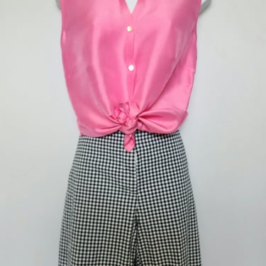 Vintage 1990's S.L.B. Pink Sleeveless Silk Blouse 