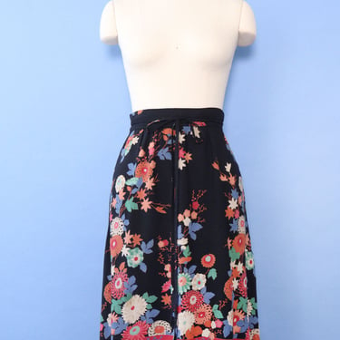 Japanese Floral Wrap Skirt S/M