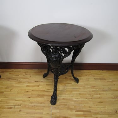 Victorian Cast Iron Figural English Pub Table or Antique Garden Table 
