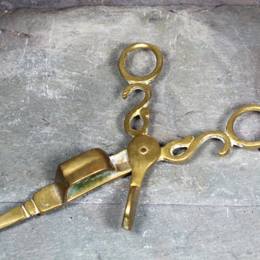 Vintage Brass Candle Wick Trimmer | Brass Candle Snuffer | Vintage Brass Scissors | Mantle Decor 