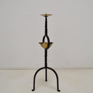 Mid-century Candlestick and Ashtray, 1960's / Tall Candlestick / Floor Candlestick with Ashtray / Candleholder 