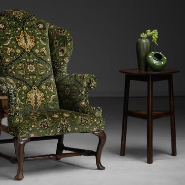 Wing Chair in William Morris / Ceramic Vases / Cricket Table