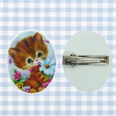 Retro Kitty Hair Clip Cute Vintage Cat Barrette 