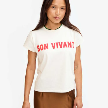 Classic Tee - Cream w/ Bright Poppy Bon Vivant