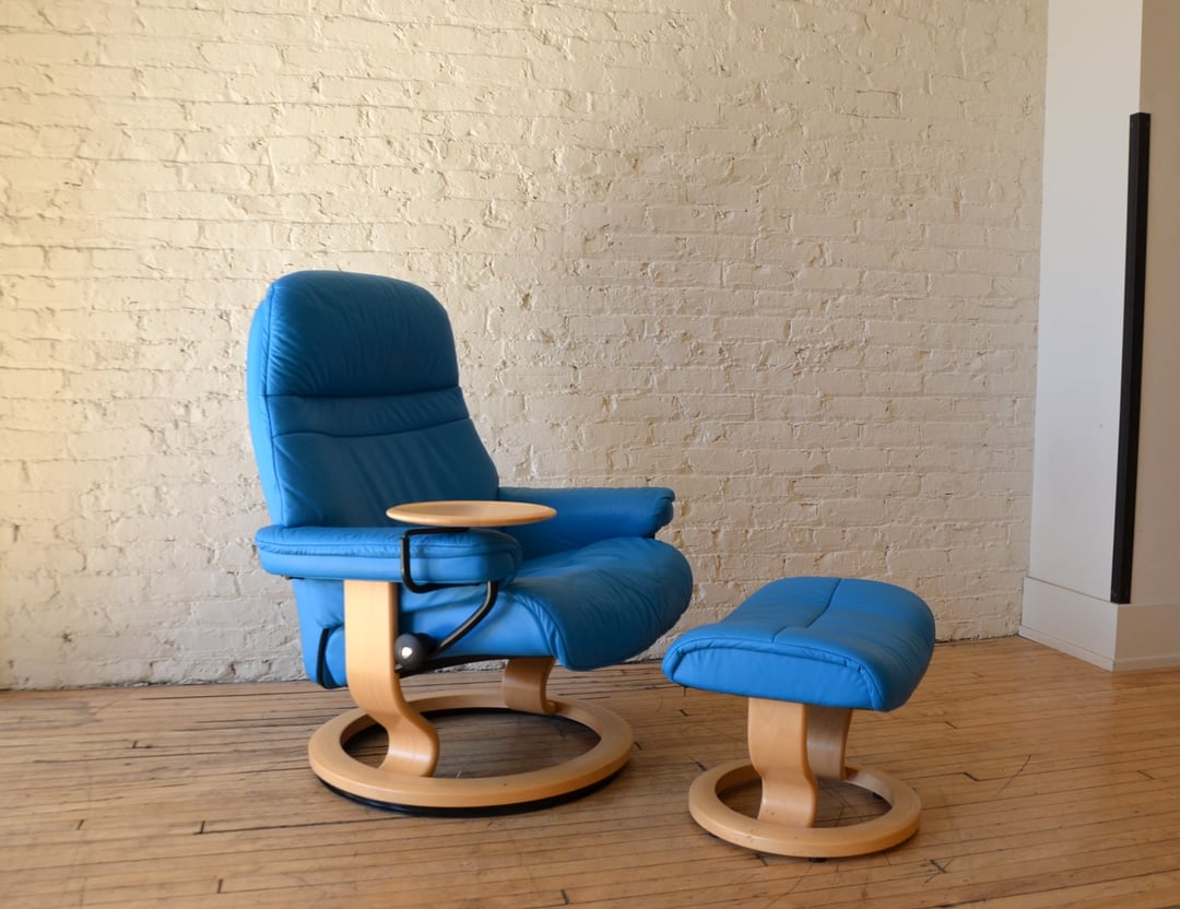 Ekornes Stressless Danish Lthr Recliner Chair Large Size LikeNew!!! Reclaimed Luxury