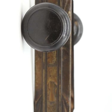 Vintage Art Deco Steel &#038; Bakelite Door Knob Set