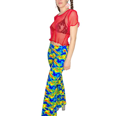 Tie Dye Bell Bottoms- Rainbow Pants- Flare Pants- Unisex- Mens Bell Bottoms- Y2k Pants- Drag Queen- 90s Fashion- Rave Clothing- Tie Dye 