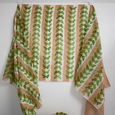 1950s Tammis Keefe Green Butterfly Long Cotton Scarf 