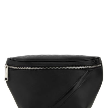 Fendi Men Black Leather And Fabric Belt Bag