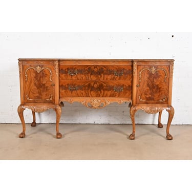 Romweber Chippendale Flame Mahogany Carved Sideboard Buffet, Circa 1920s