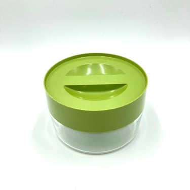 Pyrex See 'n Store Storage Container, Vintage, Avocado Green Lid with Handle, Melmac, Glass Storage Canister, Retro Kitchenware 