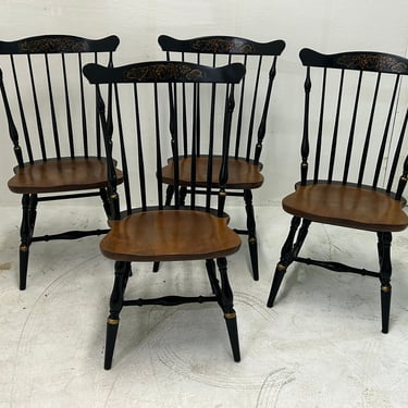 Set of four Hitchcock chairs fan back Windsor 