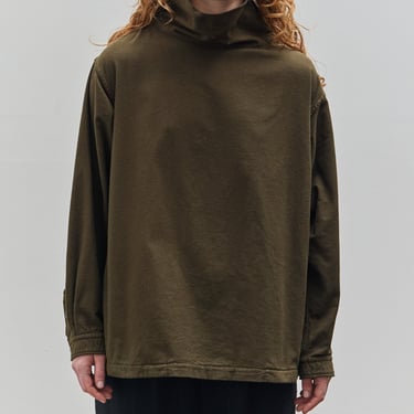 Yoko Sakamoto Brushed Cotton High Neck Pullover, Olive