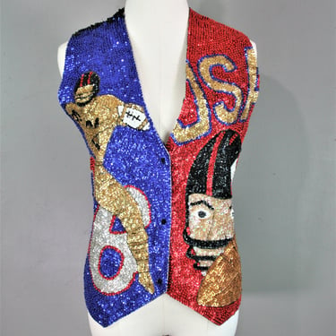 Ready For Some Football - Beaded Sequined - Game Day - Sparkle Vest  - Kitsch 