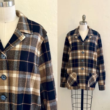 vintage pendleton heritage plaid wool shirt jacket 