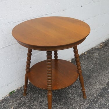 Late 1800s Victorian Tiger Oak Side End Table 3525