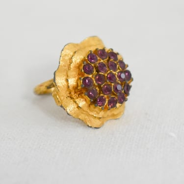 1960s Purple Rhinestone Ring 