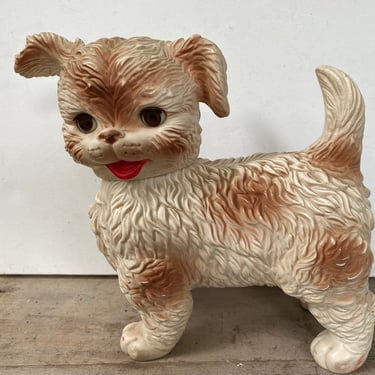 Edward Mobley Squeaky Rubber Dog, Toy Dog With Blinking Eyes, Squeaker WORKS, Vintage Dog, Spotted Dog, Nursery Decor, Dog Lovers 