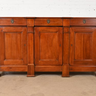 Henredon Italian Empire Carved Cherry Wood Sideboard or Bar Cabinet