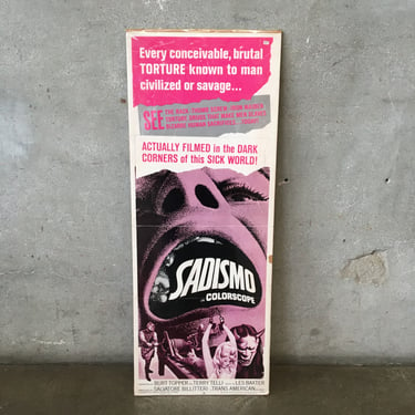 Vintage 1967 "Sadismo" Movie Poster