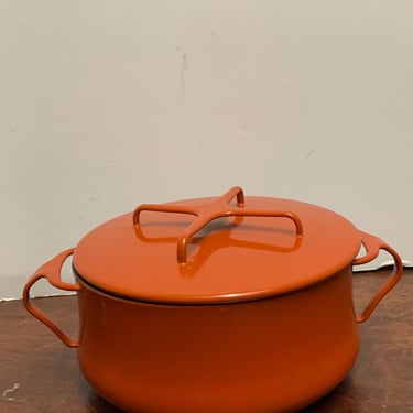 Vintage Dansk Orange Kobenstyle 2 Quart Cassaeole Pot With Lid 