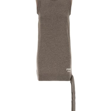 Fendi Women Cappuccino Wool Blend Dress