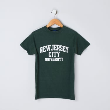 Vintage 90s New Jersey City University T-Shirt - college, nineties, dark green - Men's S 