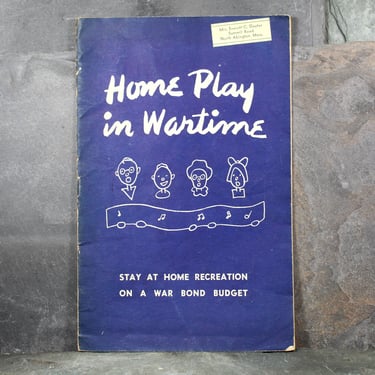 RARE! Home Play in Wartime by the National Recreation Association | World War II Homefront Pamphlet  | 1942 WWII Memorabilia | Bixley Shop 