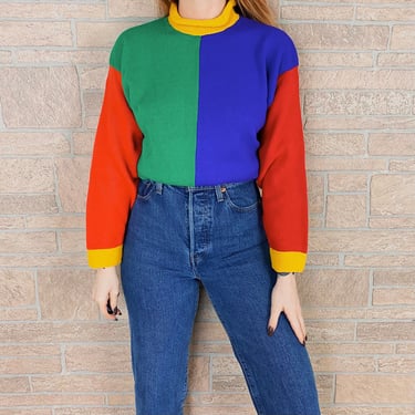 Deadstock Retro 80's Colorblock Pullover Sweater 