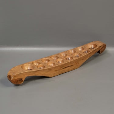 Carved Wooden Mancala Game Board