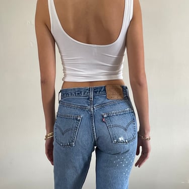 27 Levis 501 vintage jeans / vintage faded light soft wash button fly boyfriend high waisted Levis 501 jeans for women USA | small size 27 