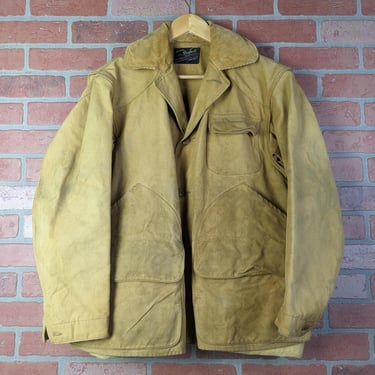 Vintage 70s 80s Distressed Dryback Canvas ORIGINAL Hunting / Shooting Jacket - Large 