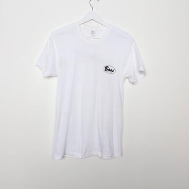 Vintage white tshirt Go Bass or Go Barefoot fishing mens fisherman shirt -- size xsmall 