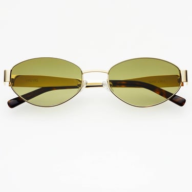 Soho Oval Sunglasses - Gold / Green