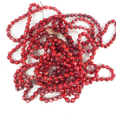 Vintage Red Glass Bead Garland - Red Glass Garland Glass Balls 