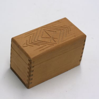 vintage wood box for decks of cards 