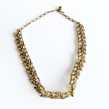 Gold Rhinestone Chain Necklace