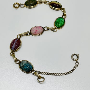 Gold Filled Scarab Bracelet