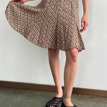 Burgundy Floral Skirt (M)