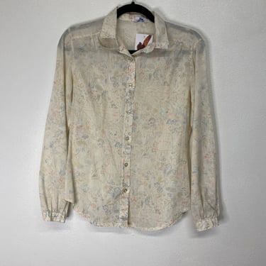 70s floral blouse