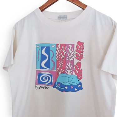 vintage art shirt / Matisse shirt / 1990s Matisse dog lover parody art print t shirt Small 
