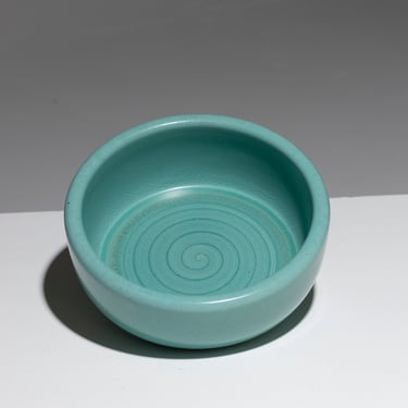 COUPE CIRCULAIRE EN CÉRAMIQUE TURQUOISE , 1950s