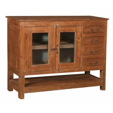 Teak Chest with 4 Drawers and 2 Doors