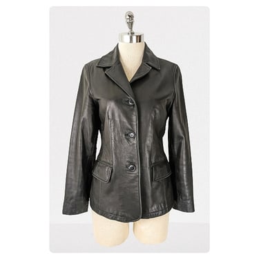 vintage 00's leather blazer (Size: S)