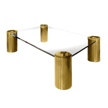 Karl Springer Large "Sculpture Leg Coffee Table" in Brass 1980s - SOLD