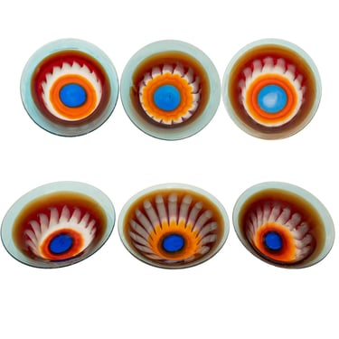 Anzolo Fuga Rare and Stunning Set of 10 Hand-Blown Astrale Plates/Bowls early-1960s