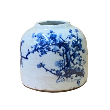 Lot 2 Chinese Blue White Porcelain Fat Base Flowers Graphic Small Vase ws2048E 