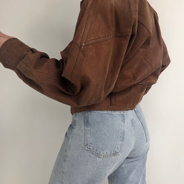 Incredible Vintage Walnut Leather Bomber Jacket