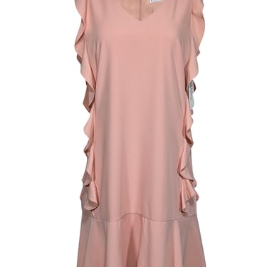 Nicole Miller - Blush Pink Ruffled Sleeveless Dress Sz 12