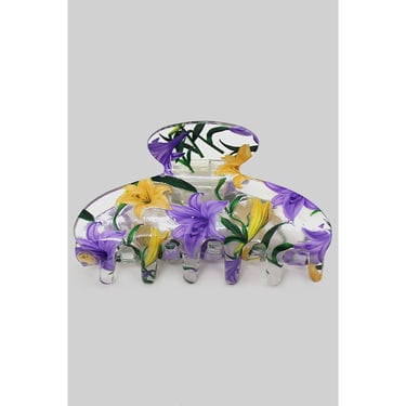 ACRYLIC FLOWER PATTERN HAIR CLIP